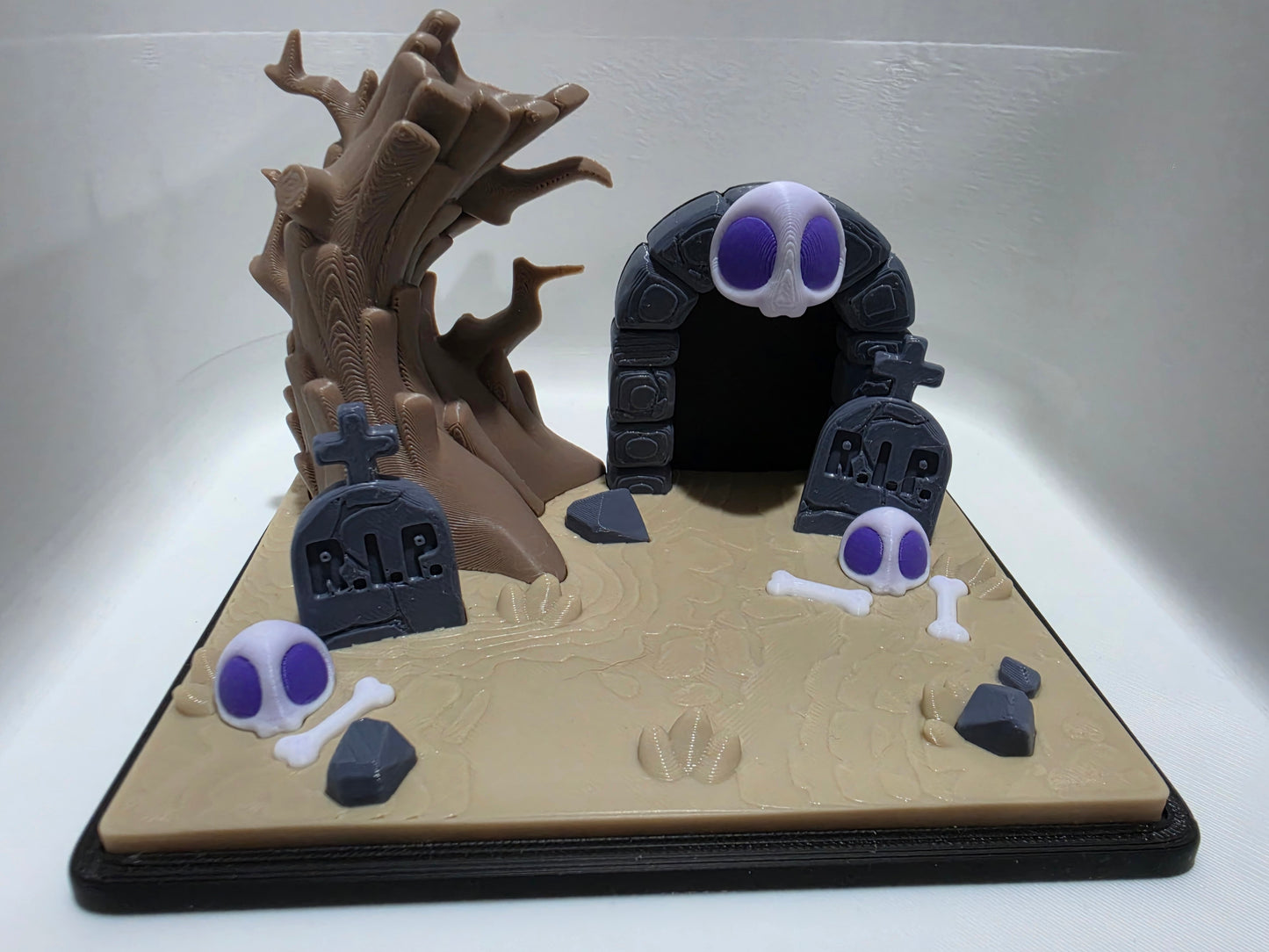 Skull Grounds Display – 3D Printed Scene (Made to Order)