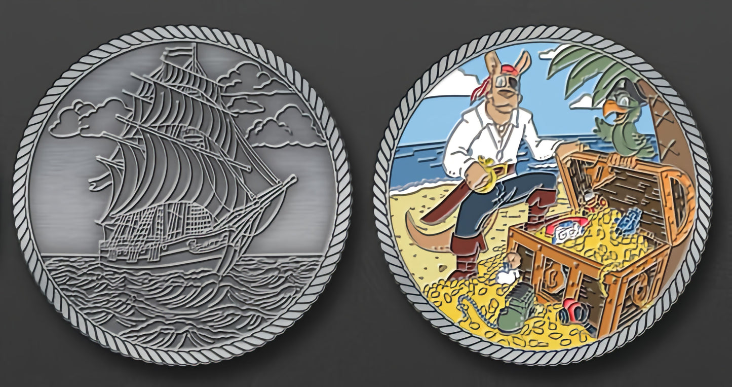 Loot in a Boot® Doubloon – Soft Enamel (Antique Silver Finish)