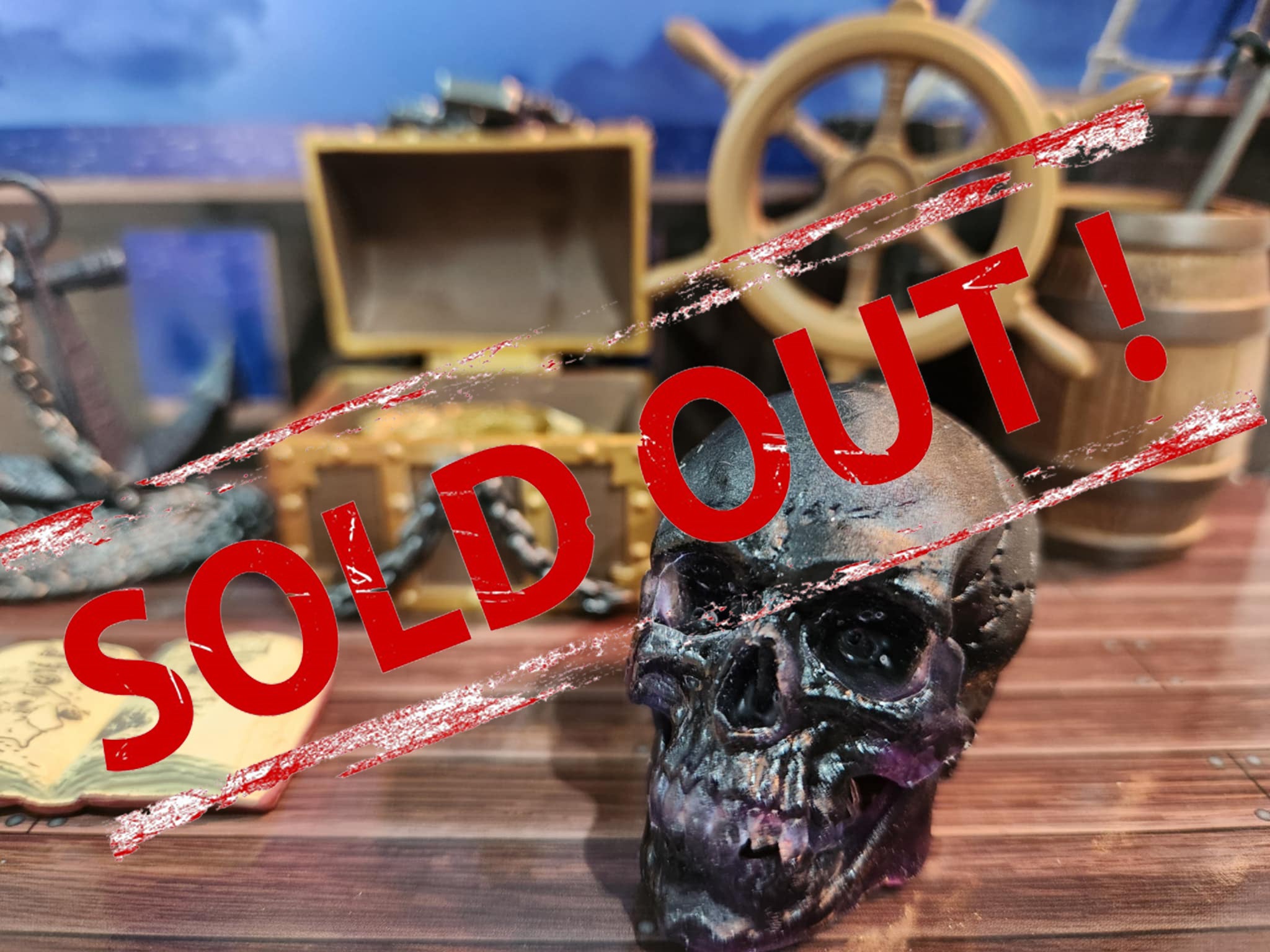 Skull Resin Figure - Black