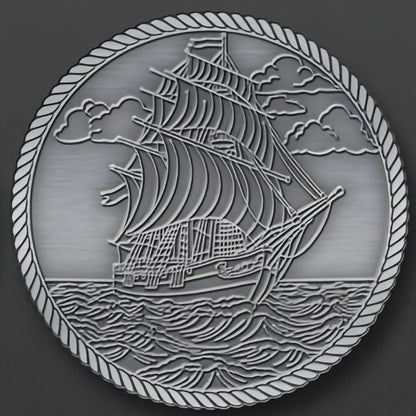 Loot in a Boot® Doubloon – Soft Enamel (Antique Silver Finish)