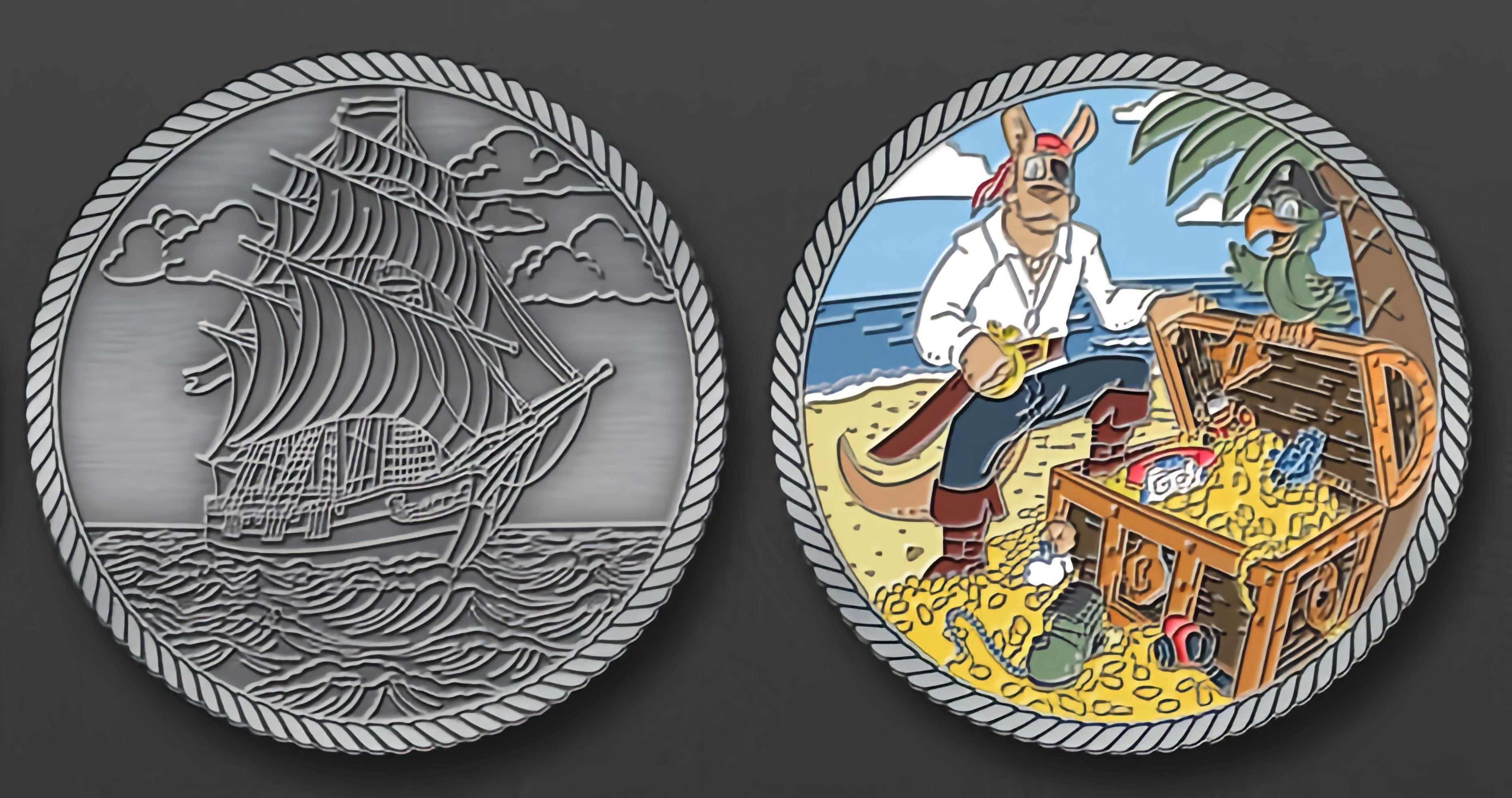 Loot in a Boot® Doubloon – Soft Enamel (Antique Silver Finish)